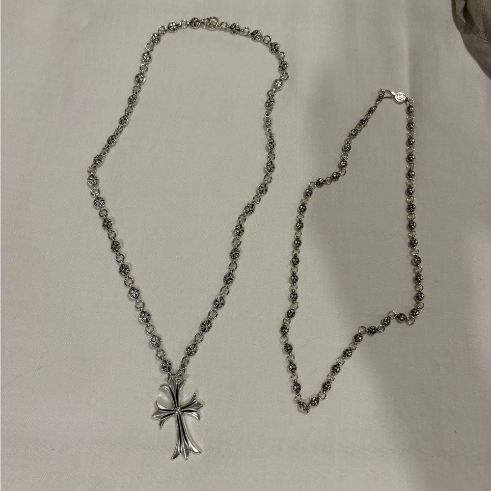 Chrome hearts cross pendant necklace set
